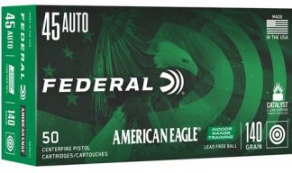 Federal American Eagle IRT 45 ACP Auto Ammo 140 Gr Lead Free