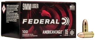 FED A.E. 9mm 115 GR FULL METAL JACKET 100 PACK