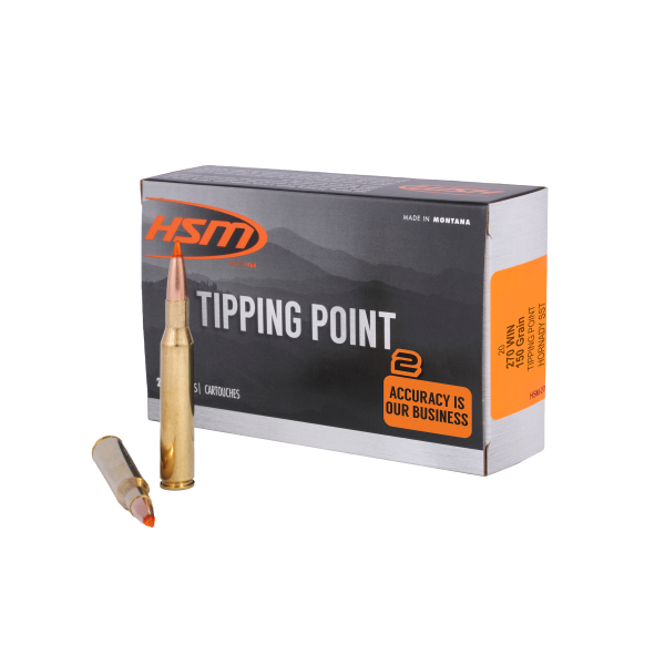 HSM AMMO TIPPING POINT 2 .270 WIN 150GR. HORNADY SST
