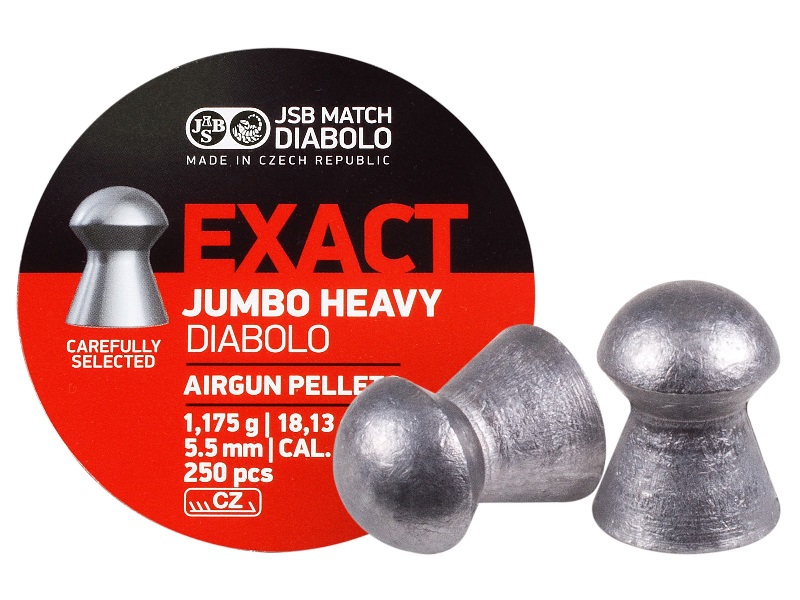 JSB Diabolo Exact Jumbo Heavy .22 Cal, 18.13 gr – 500 ct