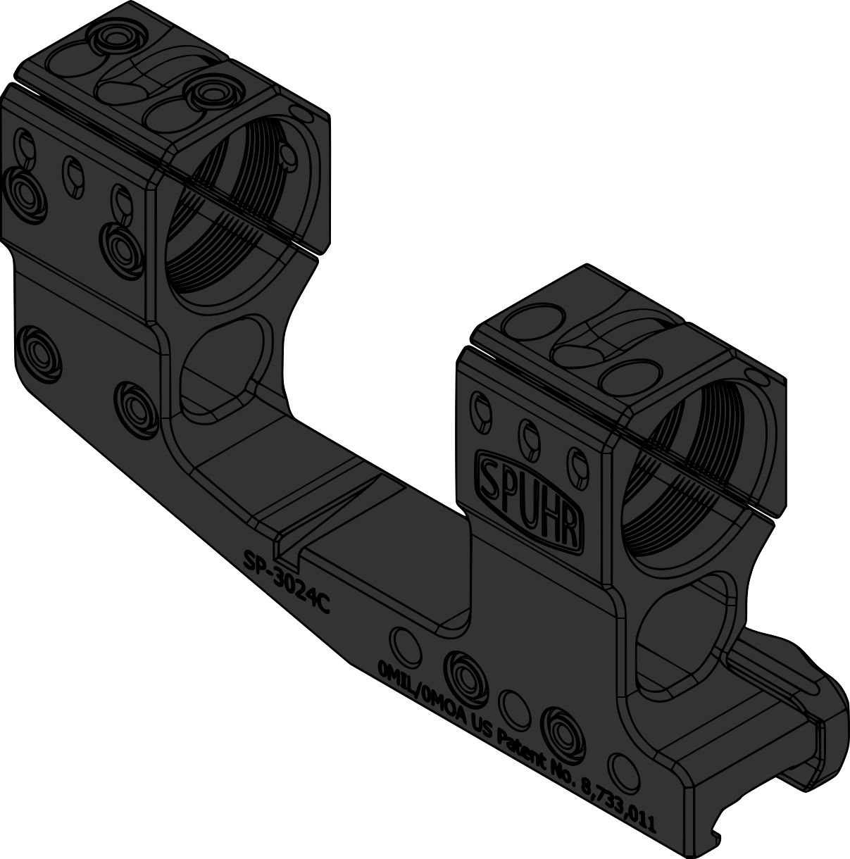 SPUHR ISMS CANTILEVER MOUNT Ø30 H48MM/1.89” 0MIL PIC GEN3