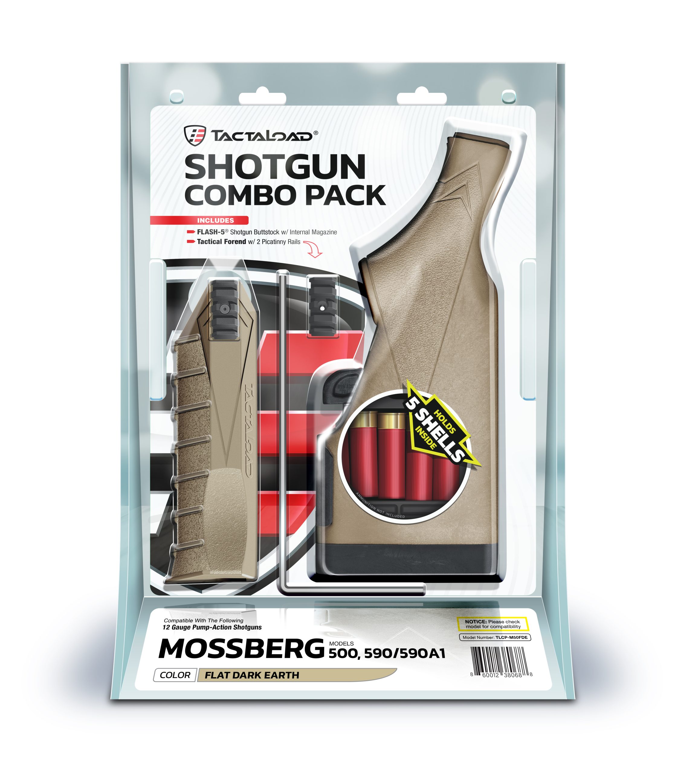 TACTALOAD FLASH-5 SHOTGUN BUTTSTOCK FDE – MOSSBERG