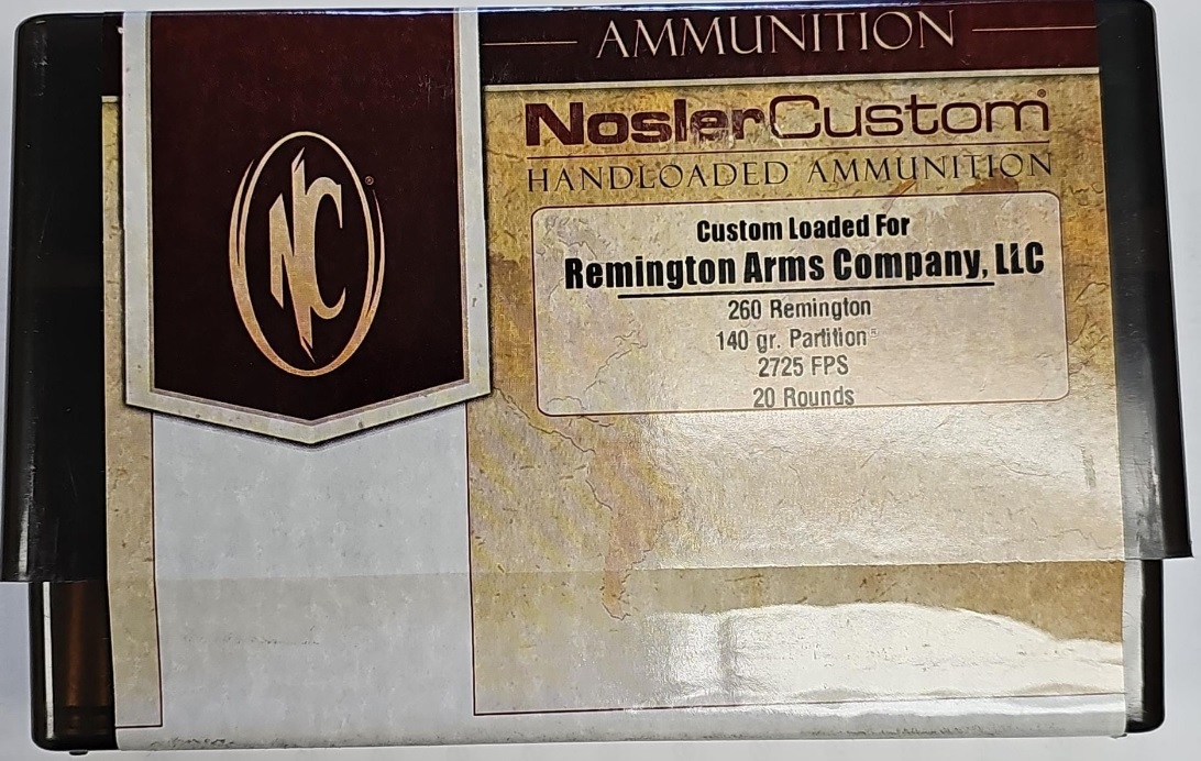 NOSLER 260 Rem 140gr Partition custom hand loaded