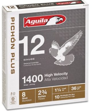 AGUILA 12ga 2-3/4” 1-1/4oz 1400fps #8  10PK