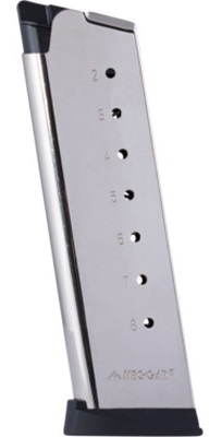 MEC-GAR 1911, c.45 ACP 8RD Nickel Plastic buttplate & follow