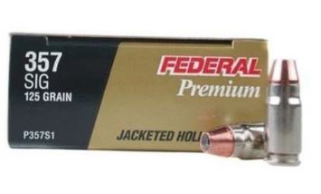 FED c.357 sig 125GR JHP 50RDS PERSONAL DEFENSE
