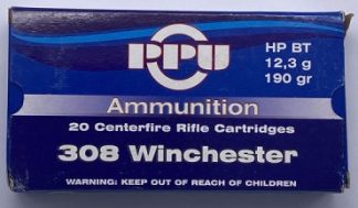PRVI Rifle Ammo 308 WIN, FMJ BT, 175Gr, 20 Rnds