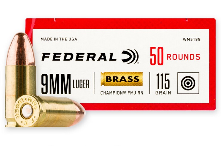 FED 9MM LUGER 124GR FMJ 100RD
