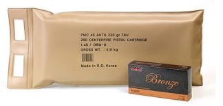 PMC 45A 5 BOXES IN BATTLE PACK 250 ROUNDS
