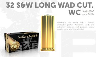 S & B c.32 S&W 100 gr. WCPB