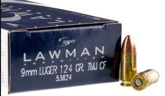 CCI 9MM LUGER 124 gr. TMJ CF LAWMAN LEAD FREE