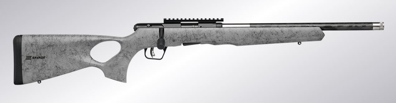 SAVAGE B SERIES TIMBERLITE THUMBHOLE 22 LR 18″ GRAY HARDWOOD