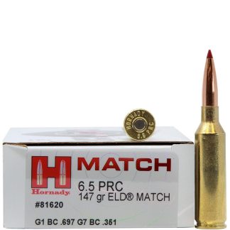 HORNADY AMMO 6.5 mm PRC 147 GR ELD MATCH