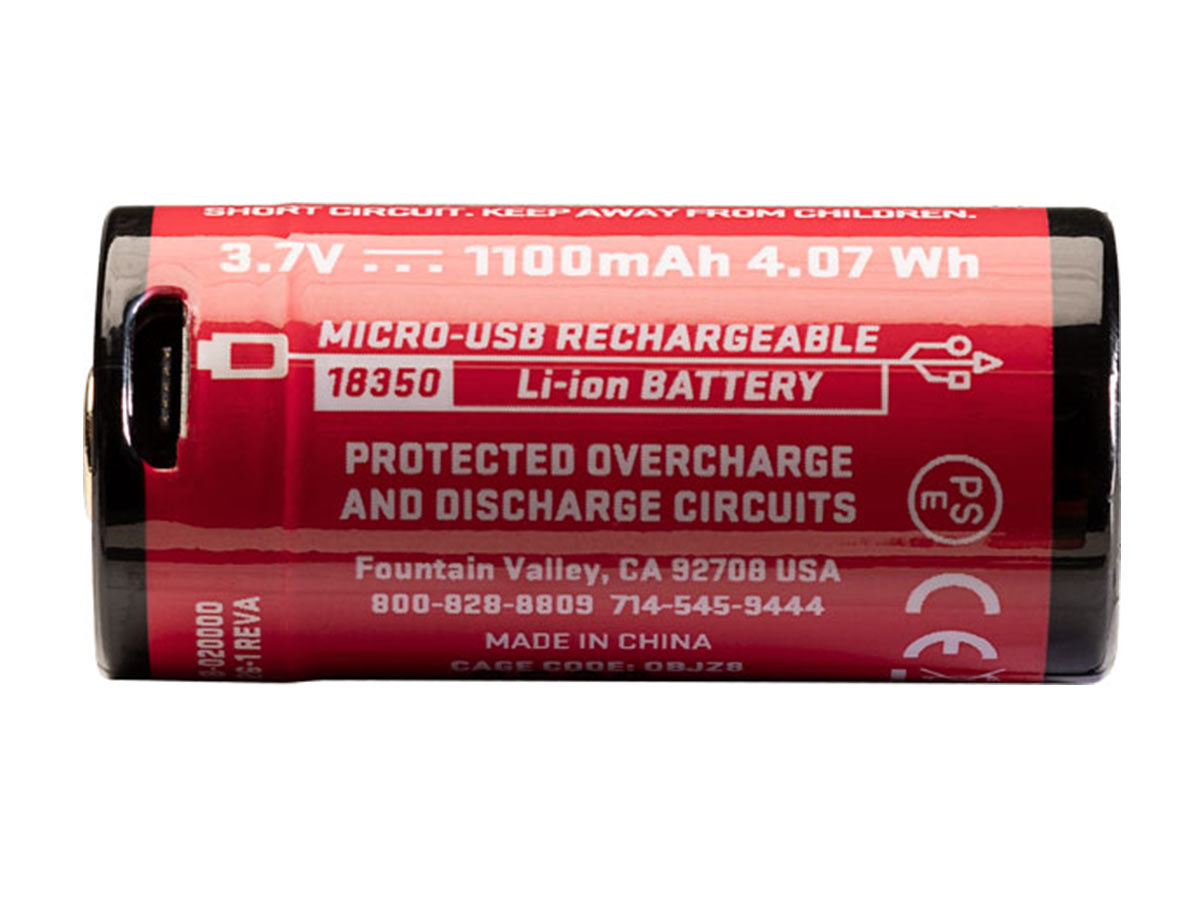 SUREFIRE 18350 PROTECTED LITHIUM ION MICRO USB RECHARGEABLE