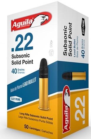AGUILA .22LR 40 Grain Ammo Subsonic Lead Round Nose