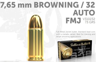 S & B C.32 AUTO 73GR. FMJ