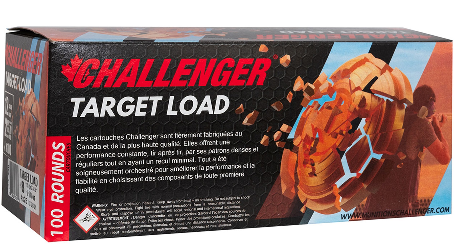 CHALLENGER 12GA 2 3/4″ 1 1/8oz #7 100 ROUNDS