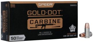 SPEER 9MM LUGER 135GR GOLD DOT CARBINE HP