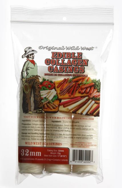 WILD WEST COLLEGEN SAUSAGE CASING 32MM 72G