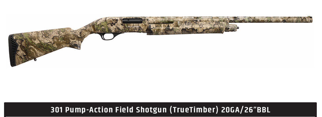 CHARLES DALY 301, 20GA­3” PUMP FIELD 26”, TRUE TIMBER