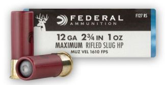 FED. 12GA 2 3/4” MAX. 1 oz SLUGS