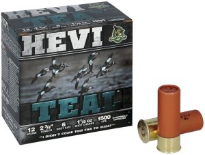 HEVI-TEAL 12 GAUGE 2.75”, 1-1/8 OZ.,#6- 25/BOX