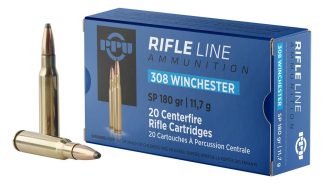 PRVI Rifle Ammo 308 WIN, SP, 180Gr, 20 Rnds