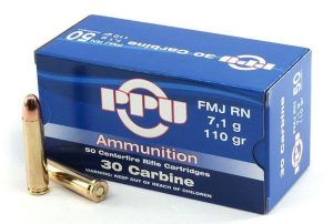 PRVI .30 Carbine 110gr FMJ RN 50 Rounds