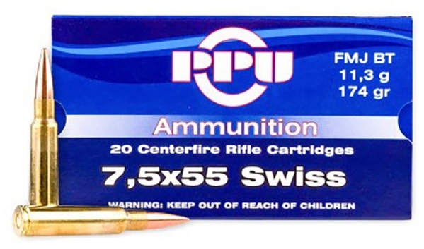 PRVI 7.5X55 SWISS FMJ BT 174gr 20Rnd