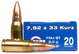 PRVI 7.92x33 KURZ FMJ BT 124gr 20Rnd