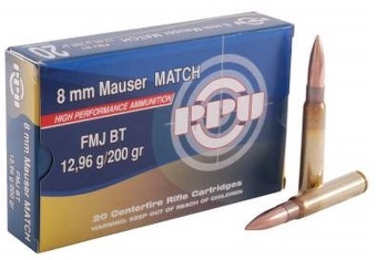 PRVI 8MM MAUSER 200gr FMJ MATCH 20RDS