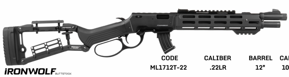 MORISSON LEVER IRONWOLF c.22 LR 12″ BLACK TACT FOREND 10
