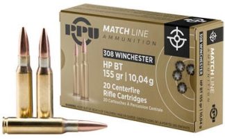 PRVI Match Rifle Ammo 308 WIN, HP BT, 155Gr, 20 Rnds