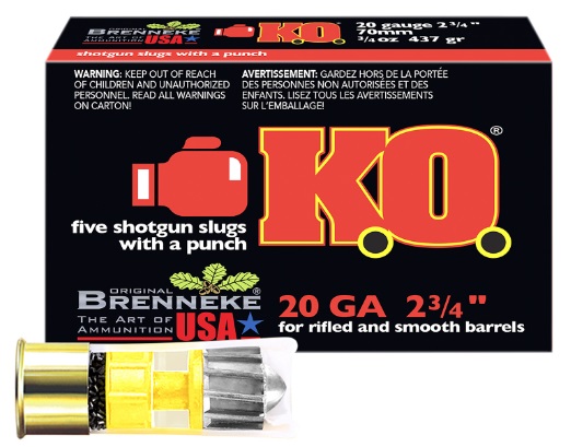 Brenneke SL202KO K.O. 20Gauge 2.75″ 3/4oz Slug 5pk