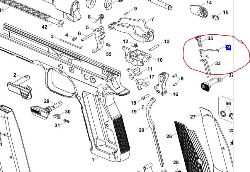 CZ SP-01 SHADOW 2 TRIGGER BAR SPRING