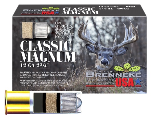 Brenneke SL122CLM Classic Mag 12 Ga 2.75″ 1 1/8oz Slug 5pk