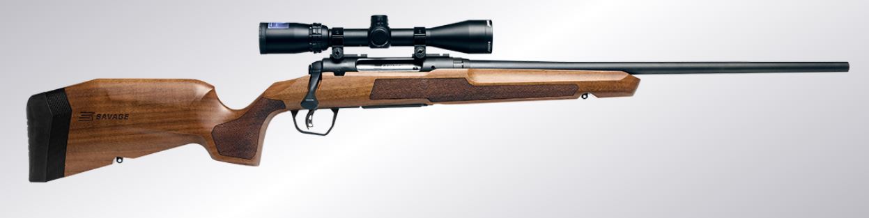 SAVAGE AXIS 2 XP HARDWOOD 243 WIN 22″ BROWN HARDWOOD