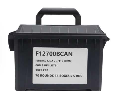 FED. 12 ga. 2-3/4” 00B 9 Pellets 14BOX X 5 RDS.