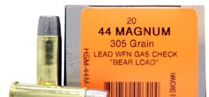 HS MUNITIONS 44M-15-N-20 (.44MAG 305GR. WFN GAS CHECK NEW (2