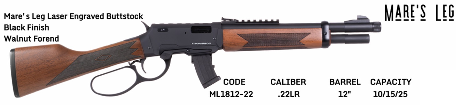 MORISSON LEVER MARES LEG c.22 LR 12″ WALNUT FOREND 10 SHOT