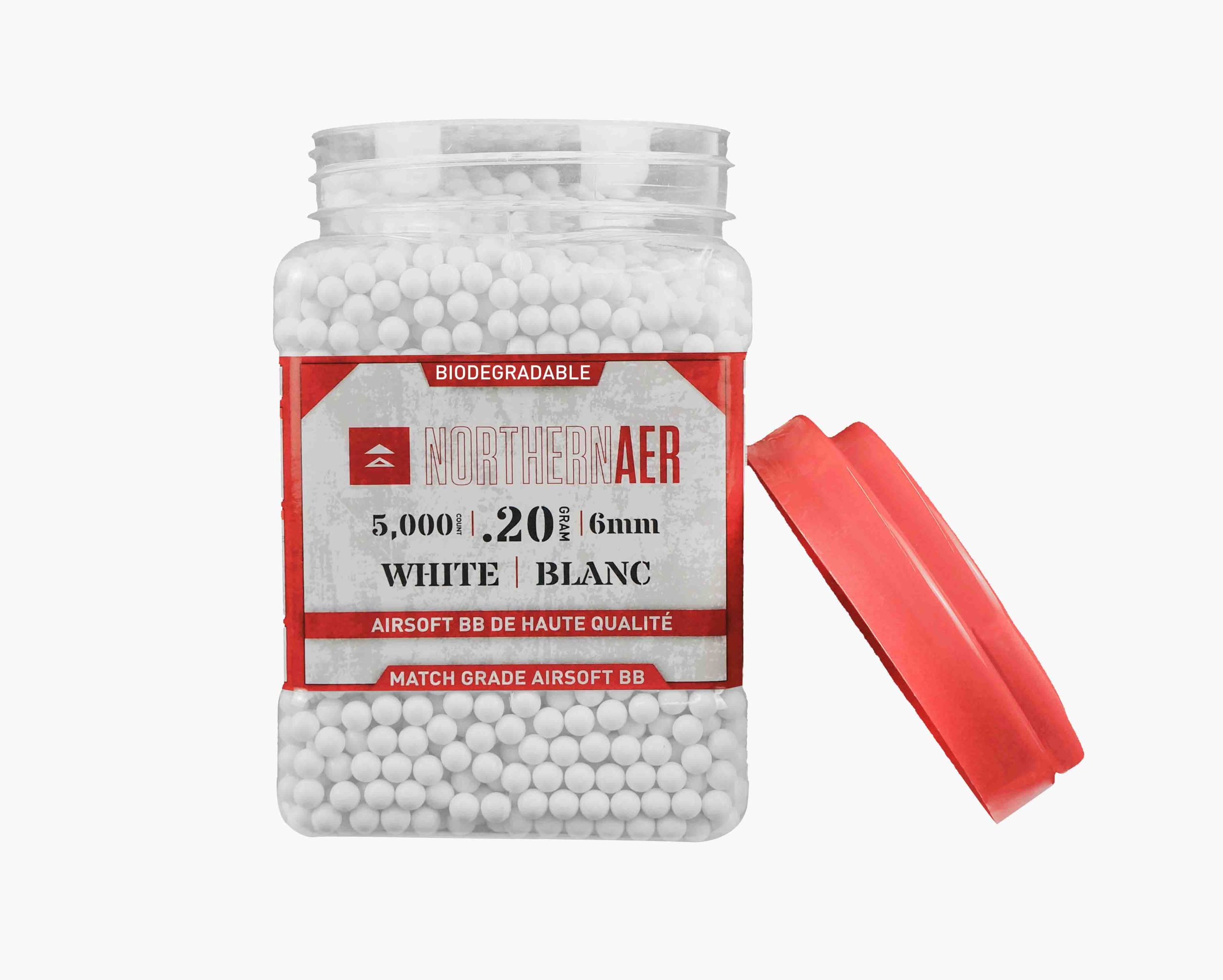 NORTHERNAER BIODEGRADABLE 6 MM AIRSOFT BBS, 5000 COUNT