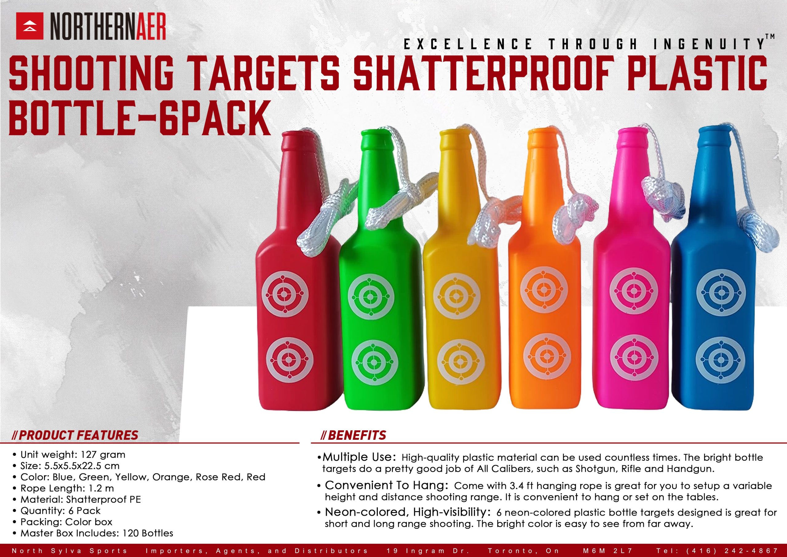 NORTHERNAER BLAST BOTTLE SHATTER PROOF TARGET 6 PACK