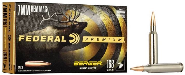 FED PREMIUM 7MM REM MAG 168 GR BERGER HYBRID HUNTER