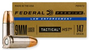 FEDERAL 9MM LUGER 50 RDS BOX 147GR. TACTICAL HST HP