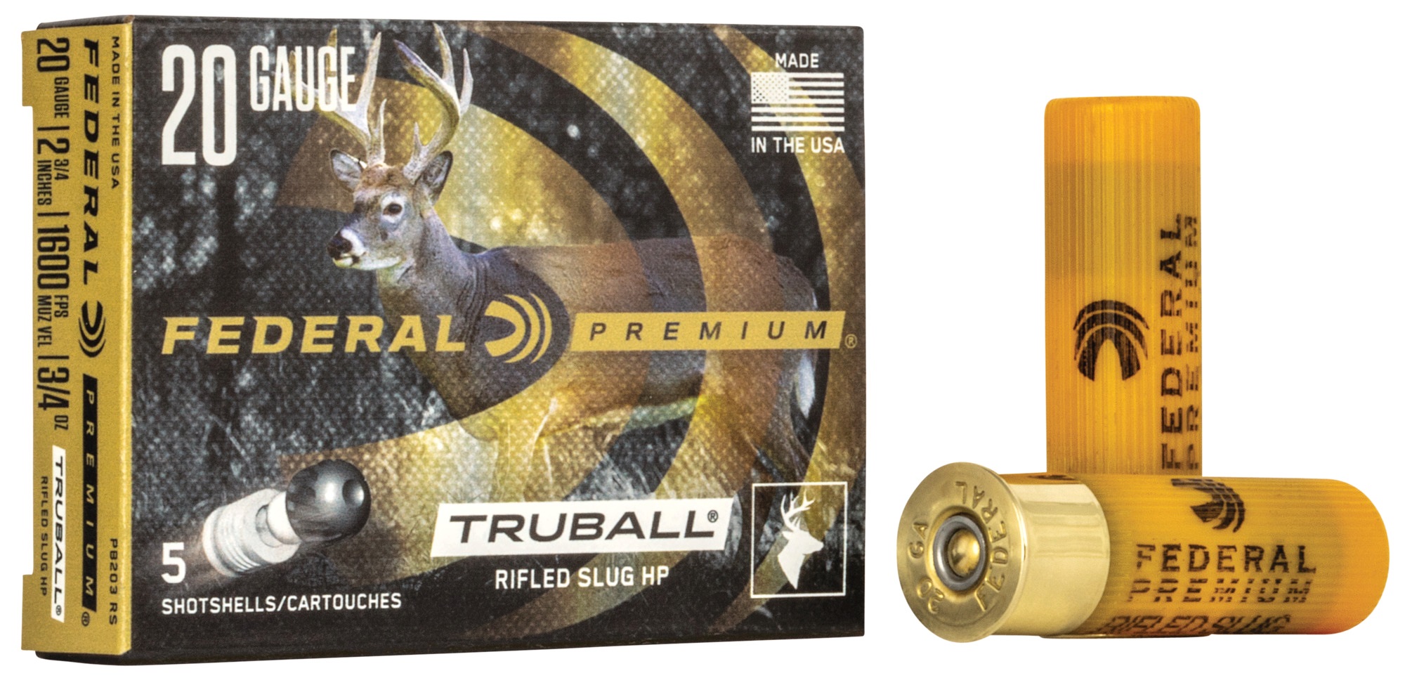 FED. 20 ga. 2-3/4” 3/4 oz TRU-BALL SLUG