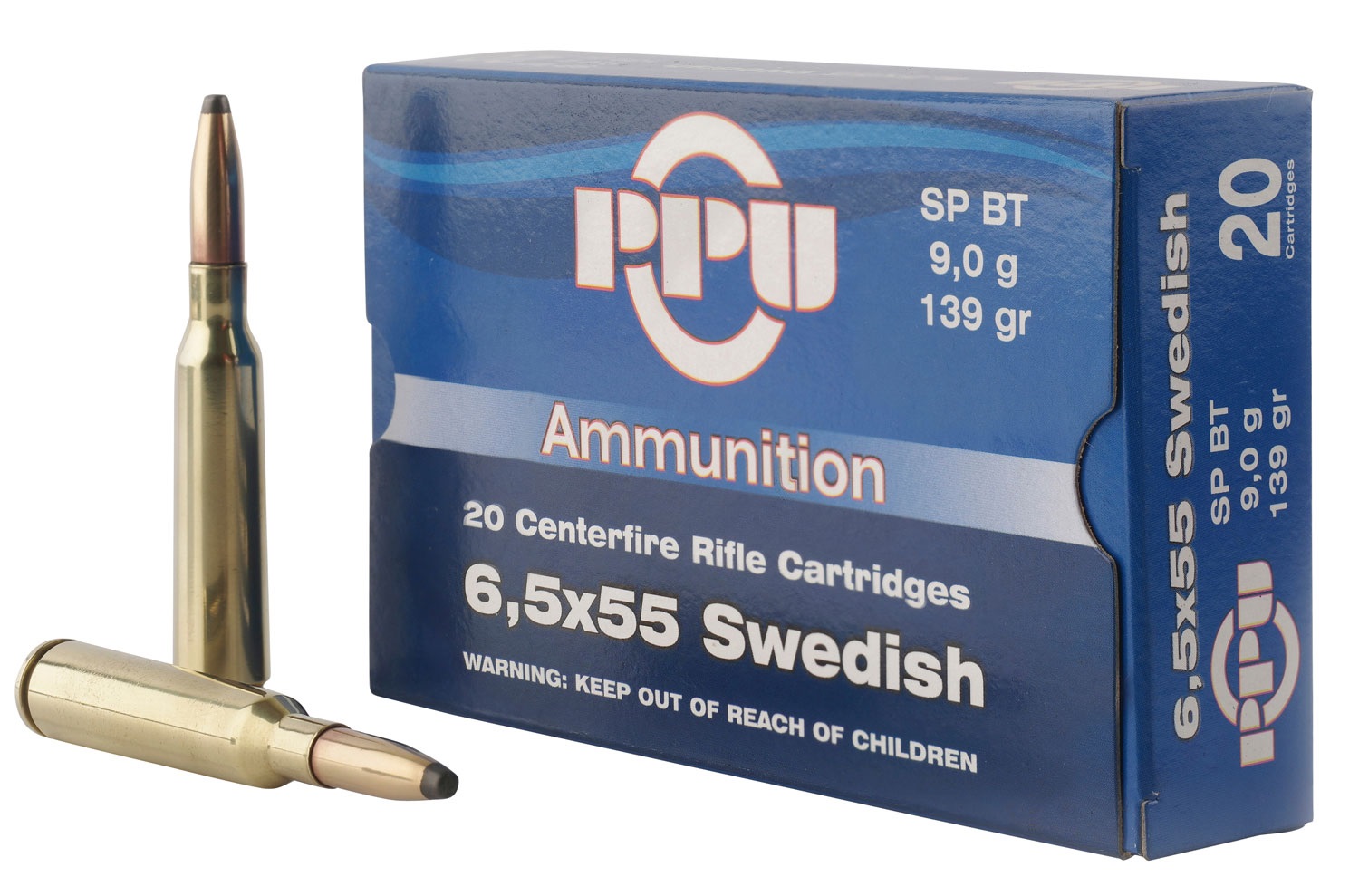 PRVI Rifle Ammo 6.5×55 Swedish SP 139gr 20Rnd