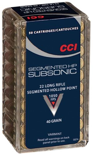 CCI 22 LR SEGMENTED HP  40GR HP (PAPER) SUB-SONIC