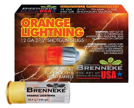 Brenneke SL122OL Orange Lightning 12 Ga 2.75″ 1oz Slug 5PK