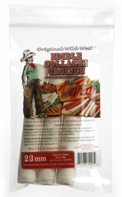 WILD WEST COLLAGEN SAUSAGE CASINGS 23MM 85G