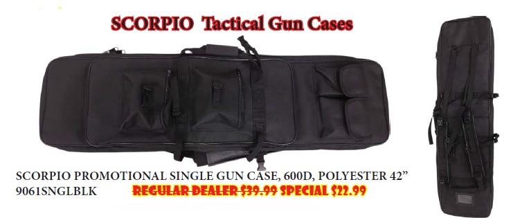 SCORPIO PROMO SINGLE GUN CASE, 600D, POLYESTER 42″ BLACK